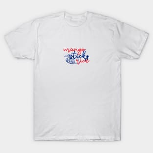 mango sticky rice - Thai red and blue - Flag color - with sketch T-Shirt